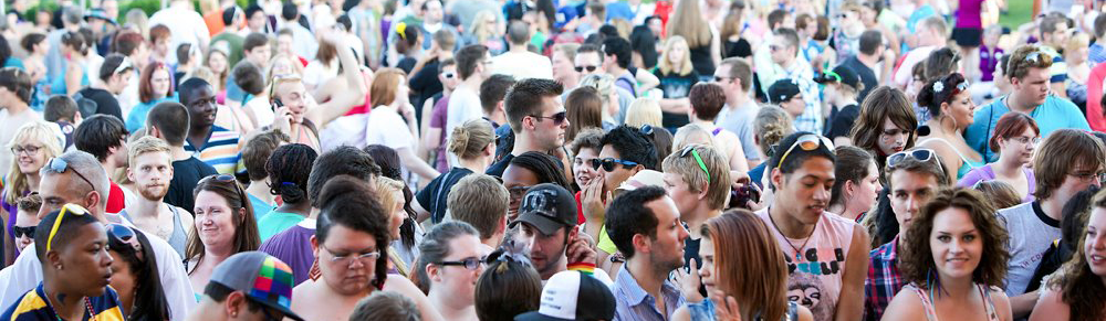 Photos of a crowd of people at kalamazoo pride 2012.